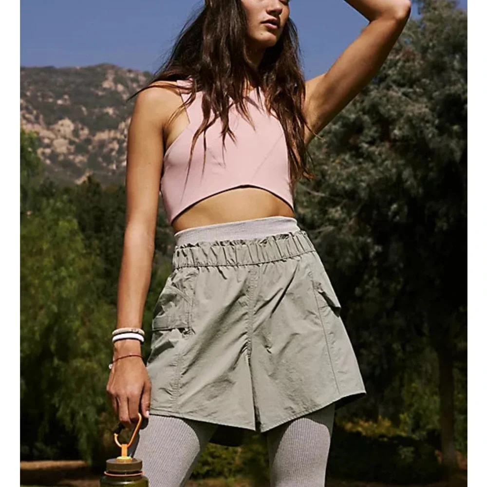 Free People FP Movement In The Wild Short Greyed Olive NWT - Picture 1 of 10